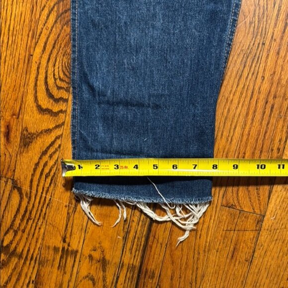 CALVIN KLEIN VTG Women's Blue Jeans High Rise‎ Straight Leg Frayed Hem Size 30 - Picture 12 of 13